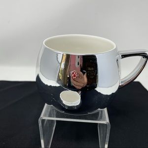 STARBUCKS 2013 (2) Silver Mugs with White Interior